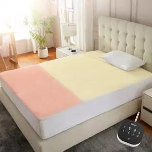 Bwarm 멀티존 온열 매트리스 패드 트윈 XL 전기 셰르파 플리스 침대 워머 9가지 열 설정 1-12시간 자동