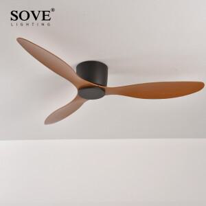 SOVE 모던 디자인 낮은 천장 선풍기 원격 제어  가정용 조명 없음 DC 30W 220V