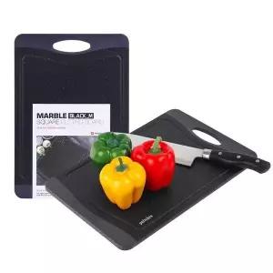 사각 양면 도마 중형 블랙 마블 디자인 이유식 김치 논슬립 처리