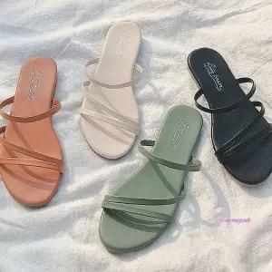여성슬리퍼샌들 스트랩 여름쪼리 끈샌들 4컬러ijk127