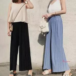 여자 주름 여성 바지밴딩 여름 와이드팬츠 냉장고efg777