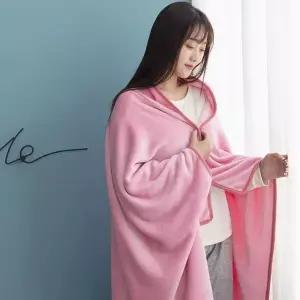 핑크 색상 학생용 극세사 캠핑 무릎 담요 망토 차량용