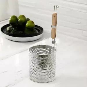 스텐 우드핸들 타공 면건지기 13cm 국수채 파스타 건지망 냄비걸이