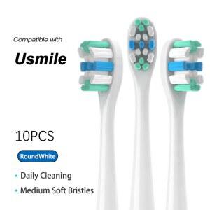 호환 Usmile Y1S/Y4/U1/U2/U3/P1/P4 소프트 듀폰 전동 칫솔 클린 노즐 용 10PCS 진공 교체 브러시