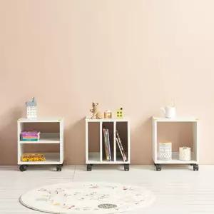 화이트 큐브 오픈형 이동식 수납선반 협탁 침실데코 침대옆테이블 집꾸미기 인테리어