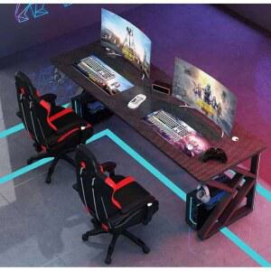 게이밍 2인용 테이블 데스크 블랙 120x60x75cm 탁자 컴퓨터 책상 선반