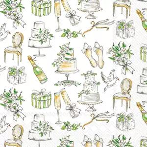 IHR 이상적인 홈 레인지 파티 냅킨 로잔 벡 일회용 3겹 종이 도시락 팩 6.5인치 x 웨딩 케이크 20개들이