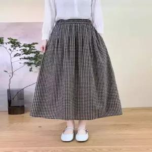 스파이더맨 여친 스커트 봄 빈티지 체크 포켓 중기장 A라인 OPH1