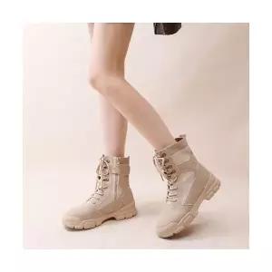 룽나루 여성 워커힐 여름 부츠 아웃도어 가죽 단화 등산화 사막화 통굽 HO2