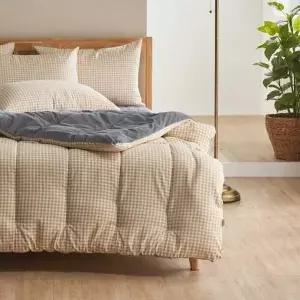 TBZ 체크체크 밍크극세사 이불베개세트 Q 퀸 베이지