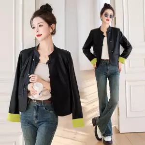 헐크 여성 코트 봄가을 상의 숏트렌치 가죽무스탕 가죽 슬림 KKE1