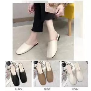 인기상품 심플 플랫폼 캐주얼 슬립온 여성 사각 뮬 슬리퍼 [WF8E889_260403]