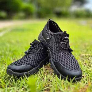 신고벗기편한 발볼넓은워킹화 매쉬 아쿠아 경량 트래킹화