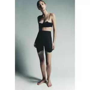 Zara 자라 폴리아미드 혼방 레이스 쇼츠 - 블랙 1067/104/800