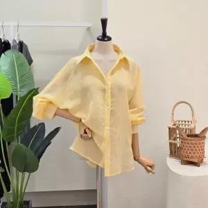 [대구백화점] [4CUS]스트라이프 루즈핏 카라넥 셔츠(FM5E9BL5199)