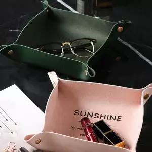 수납함 화장대 미니 정리함 가죽 트레이 소품 화장품