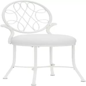 화장실 또는 욕실용 힐스데일 오말리 메탈 배니티 스툴 흰색