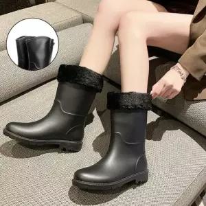 인기상품 하이패션 깔끔심플스트 여성 미들기모 레인부츠 [WF8E907_260403]