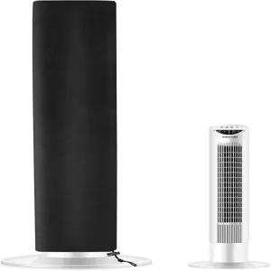 Klmnop 타워 팬 커버 420D 옥스포드 스탠드형 먼지 실외 13 x 42 인치 방수 파티오 사무실 가정용 블랙