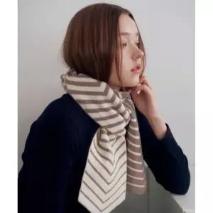 매장정품 LOUIS QUATORZE 루이까또즈 울 혼방 베레시트 니트 머플러 베이지 2DMK803BE 1260857