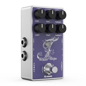 도너 화이트 테이프 스테레오 지연 페달 에코 효과가 있는 아날로그 트루 바이패스 일렉트릭 기타 베이스 신스 드럼 머신을 위한 2개의 독립 채널