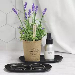 쟁반 주방잡화 무광 블랙 타원형 소형 화분받침 안경 거치대 정리용