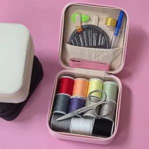 수예용품 휴대용 반짓고리 세트 11색 바늘 실 가위 줄자 구성 보관함