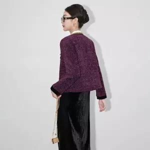 천진반여성용 하프 봄 데일리룩 코트 천금풍 작은향기 숏 트위드 진주 남유 KUK1