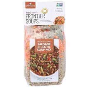 Frontier Soups Hearty Meals 인디애나 하베스트 소시지 렌즈콩 수프 믹스 473.2ml16온스 [호환]