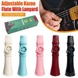 호환 끈이있는 Kazoo 플루트 플라스틱 Dudu 마우스 피스 플루트 색소폰 초보자 음악 애호가를위한 조정 가능한 간단한 Kazoos 악기