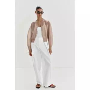 ZARA 자라 니트 봄버 재킷 - 베이지 핑크 144617