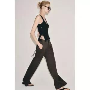 ZARA 자라 코르셋 스트링 니트 탑 - 블랙 144611