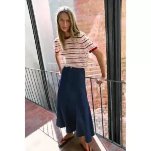 ZARA 자라 스트라이프 반소매 니트 탑 - 멀티컬러 144609