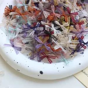 미니 혼합색상 오간자 리본 100개