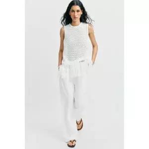 ZARA 자라 프린지 니트 탑 - 화이트 144605