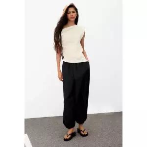 ZARA 자라 언밸런스 니트 탑 - 크림 144601