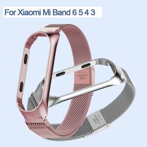 호환 Band 용 스마트 시계 스트랩 6 5 4 3 Miband 6 5 4 용 시계 밴드 골드 슬리버 스테인레스 스틸 스포츠 Smartwatch Correas