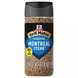 McCormick Grill Mates 25% 적은 나트륨 몬트리올 스테이크 시즈닝 90.2g3.2온스 [호환]