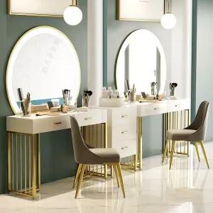 거울 화장대 LED 콘솔 단일 렌즈 조명 메이크업 테이블 미러 드레서 뷰티