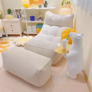 북유럽 빈백소파 1인용 패브릭 원룸 라운지 체어 스툴 안락 쿠션 좌식 발판