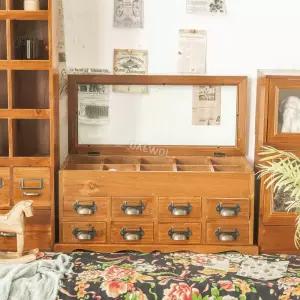 원목 바느질함 반짓고리 수납 수공예 오래된색 레트로 공예