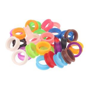 10개입 전문 이발사 헤어 가위 손가락 링 그립 인서트  실리콘 살롱