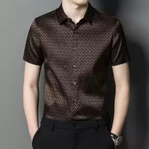 록쉬블몰 여사친 캐주얼 여름 실크 프린트 카디건 루즈핏 셔츠 반팔 HO2