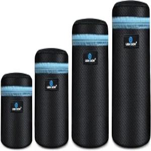 라이트도우 4개 팩 렌즈 파우치 5mm 두께의 부드러운 네오프렌 DSLR 가방