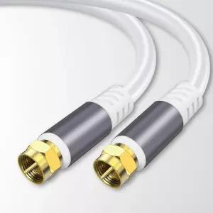 Tiierzon RG6 동축 케이블 3FT 저손실 고속 코드 익스텐더 HD TV 접시 위성 안테나 화이트