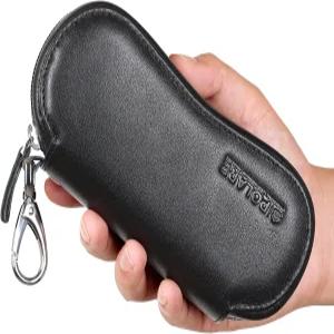 폴라레 가죽 안경 케이스 안전 YK 지퍼 선글라스 휴대용 여행용 홀더
