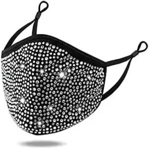 여성 패션 재사용 가능한 라인스톤 뮤직 페스티벌 마스크 레이디 스팽글 글리터 블링 통기성 세탁 2종