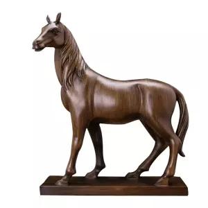 말장식품 수공예 흑단이 말조각 마력 선두를 대형 조형물