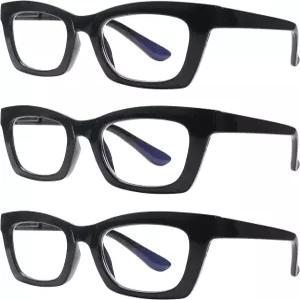 SIGVAN 6팩 오프라 스타일 독서 안경 블루 라이트 차단 사각 컴퓨터 스프링 힌지 리더기 여성 남성용