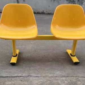 옐로우 휴게소의자 2인 야외 대기용 체어 카페 스틸 버스정류장 테라스